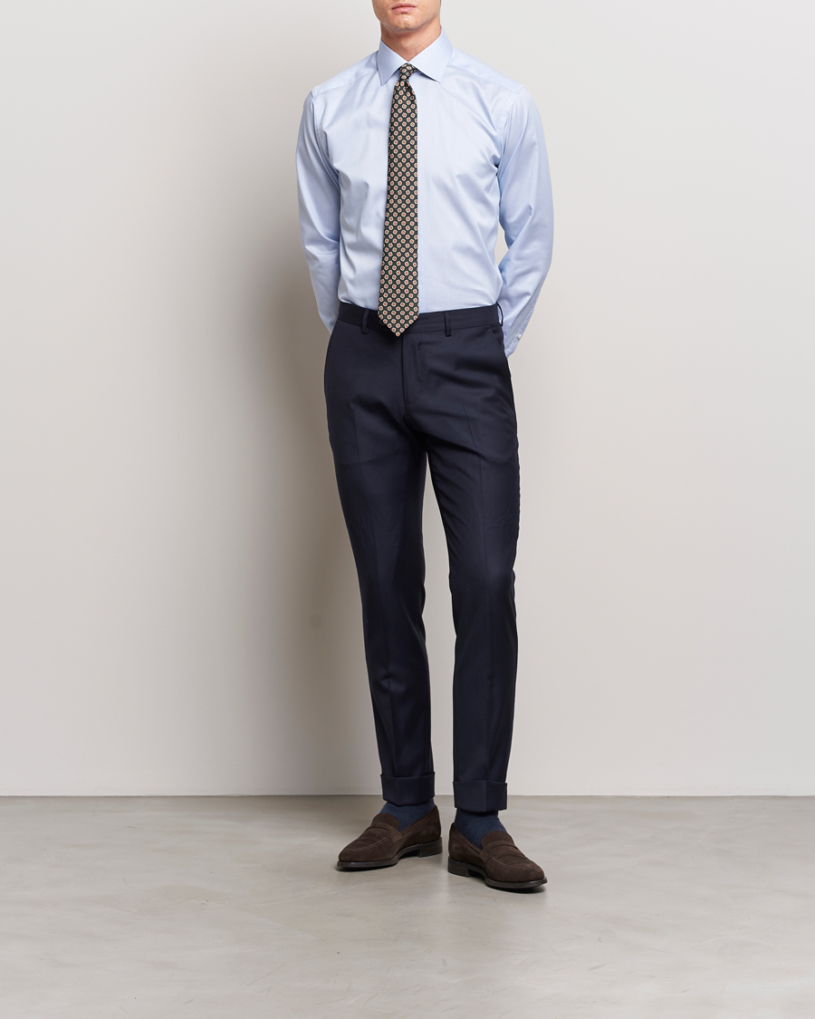 Mies | Kauluspaidat | Eton | Slim Fit Signature Twill Shirt Blue/White