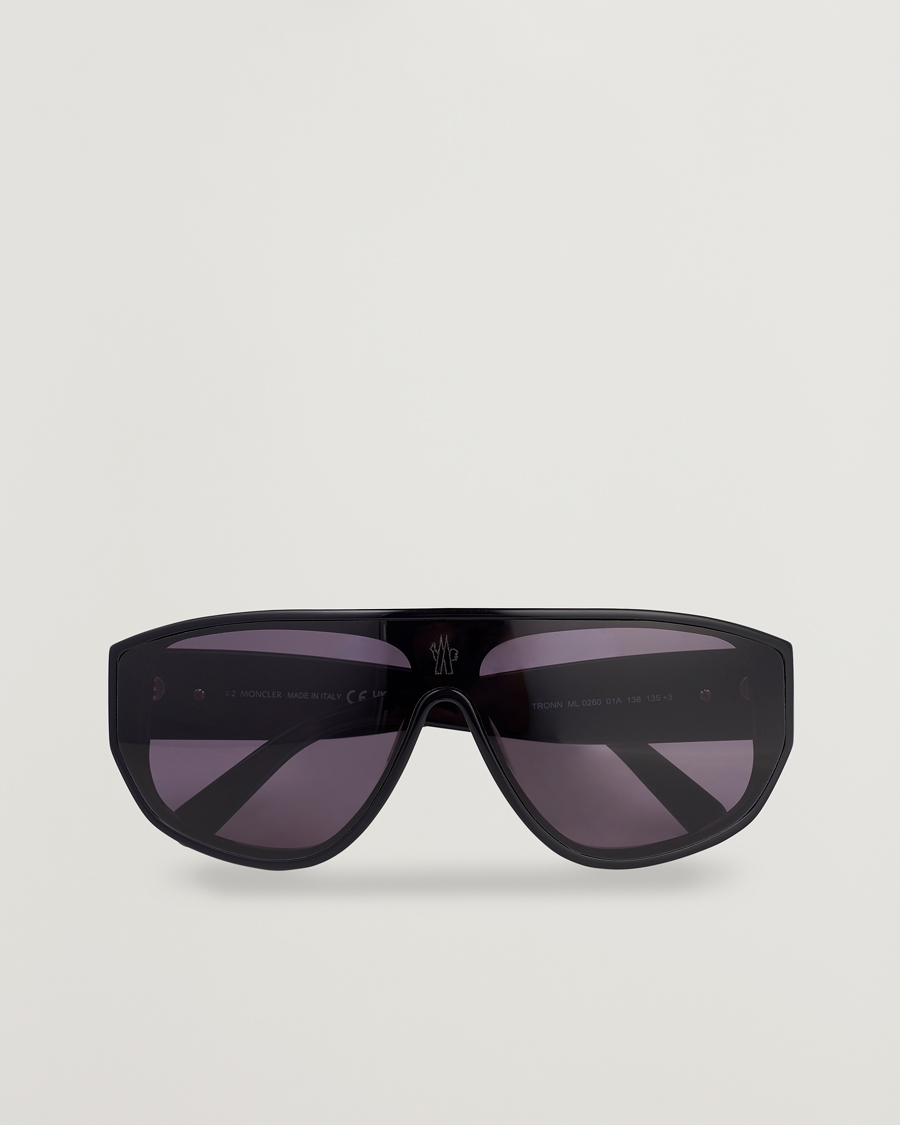 Mies | Moncler Lunettes Tronn Sunglasses Shiny Black/Smoke | Moncler Lunettes | Tronn Sunglasses Shiny Black/Smoke