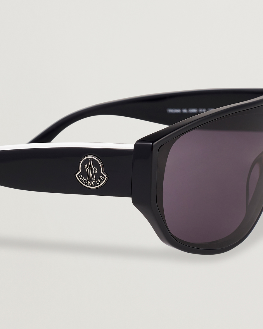 Mies | Moncler Lunettes Tronn Sunglasses Shiny Black/Smoke | Moncler Lunettes | Tronn Sunglasses Shiny Black/Smoke