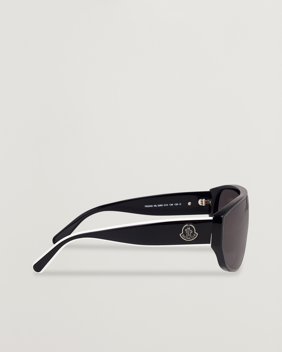 Mies | Moncler Lunettes Tronn Sunglasses Shiny Black/Smoke | Moncler Lunettes | Tronn Sunglasses Shiny Black/Smoke