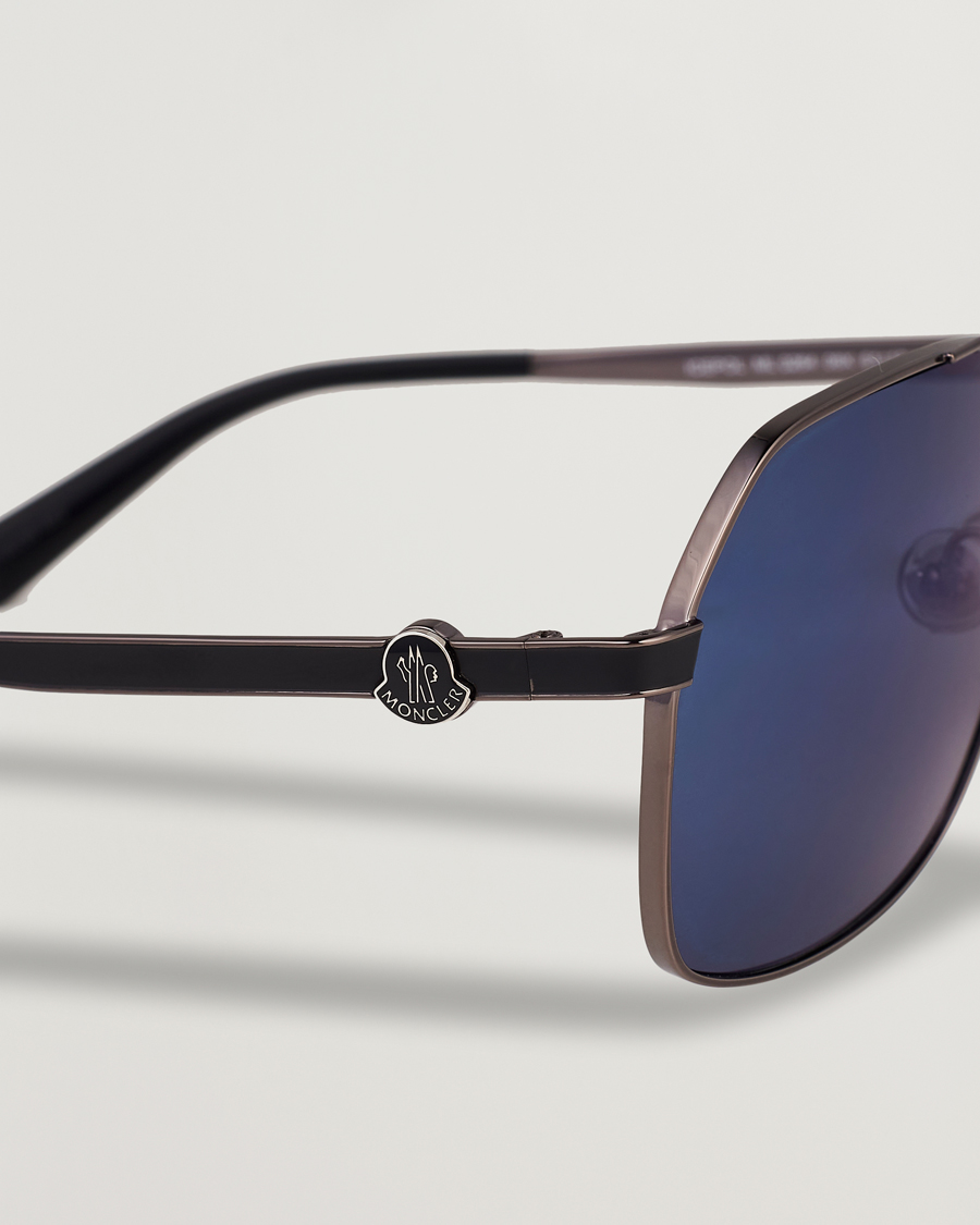 Mies | Moncler Lunettes Icepol Sunglasses Shiny Gunmetal/Blue Mirror | Moncler Lunettes | Icepol Sunglasses Shiny Gunmetal/Blue Mirror