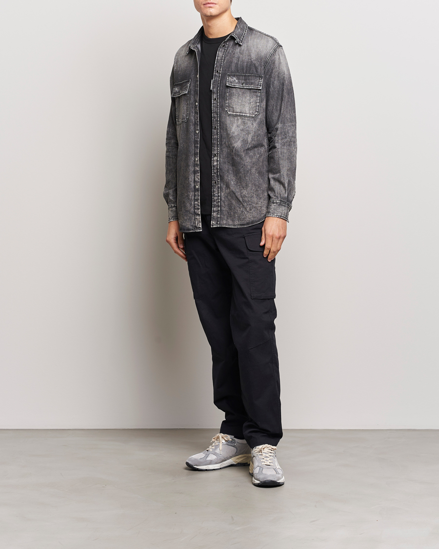 Mies | Kauluspaidat | Dsquared2 | Tab Collar Denim Shirt Washed Grey
