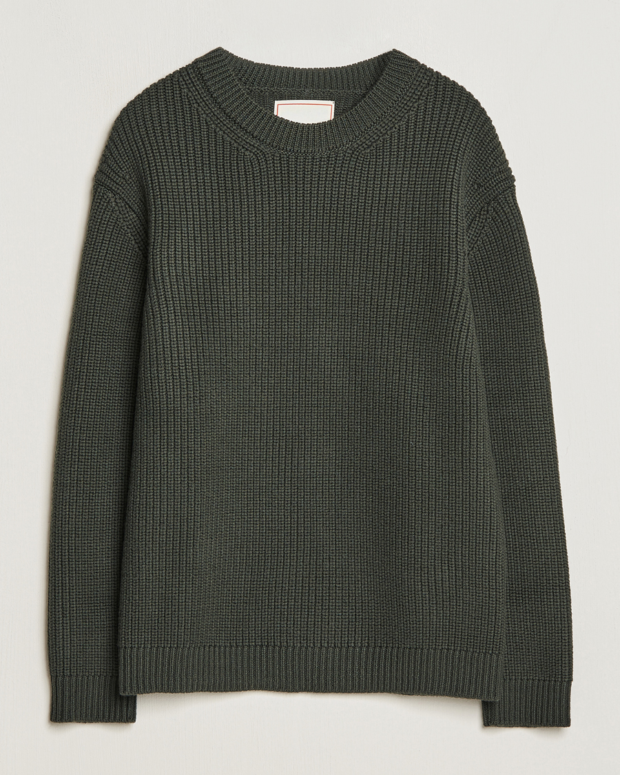 Mies | Jeanerica | Jeanerica | Paul Heavy Knitted Crew Neck Dark Green