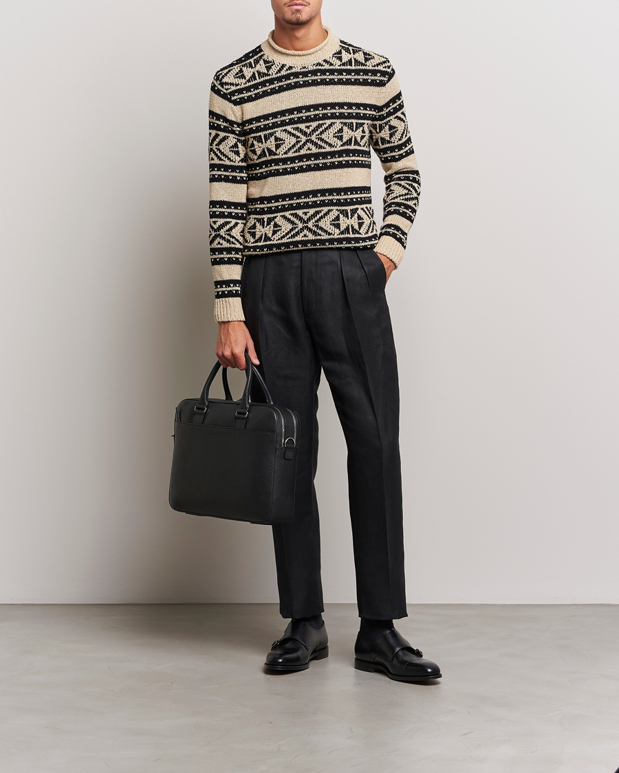 Mies | Housut | Ralph Lauren Purple Label | Byron Pleated Trousers Black