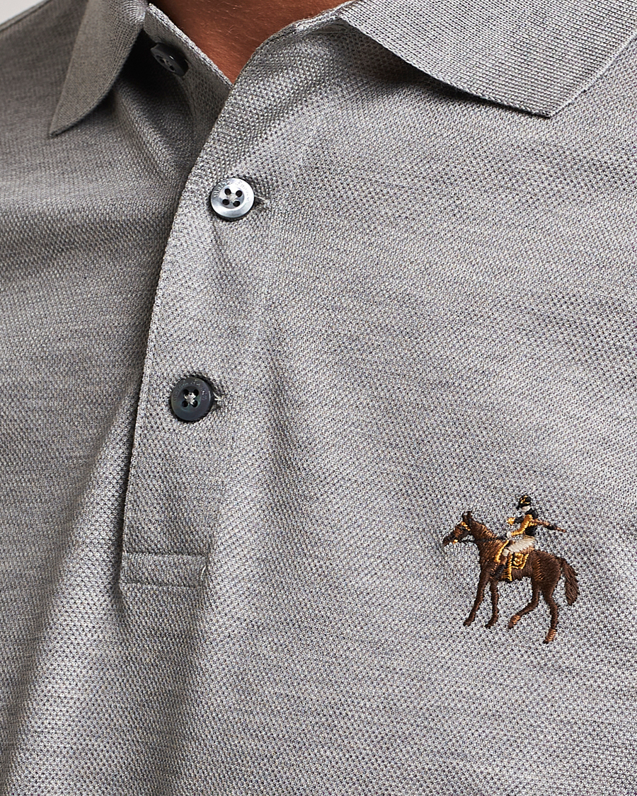 Mies | Pikeet | Ralph Lauren Purple Label | Mercerized Cotton Polo Light Grey Heather