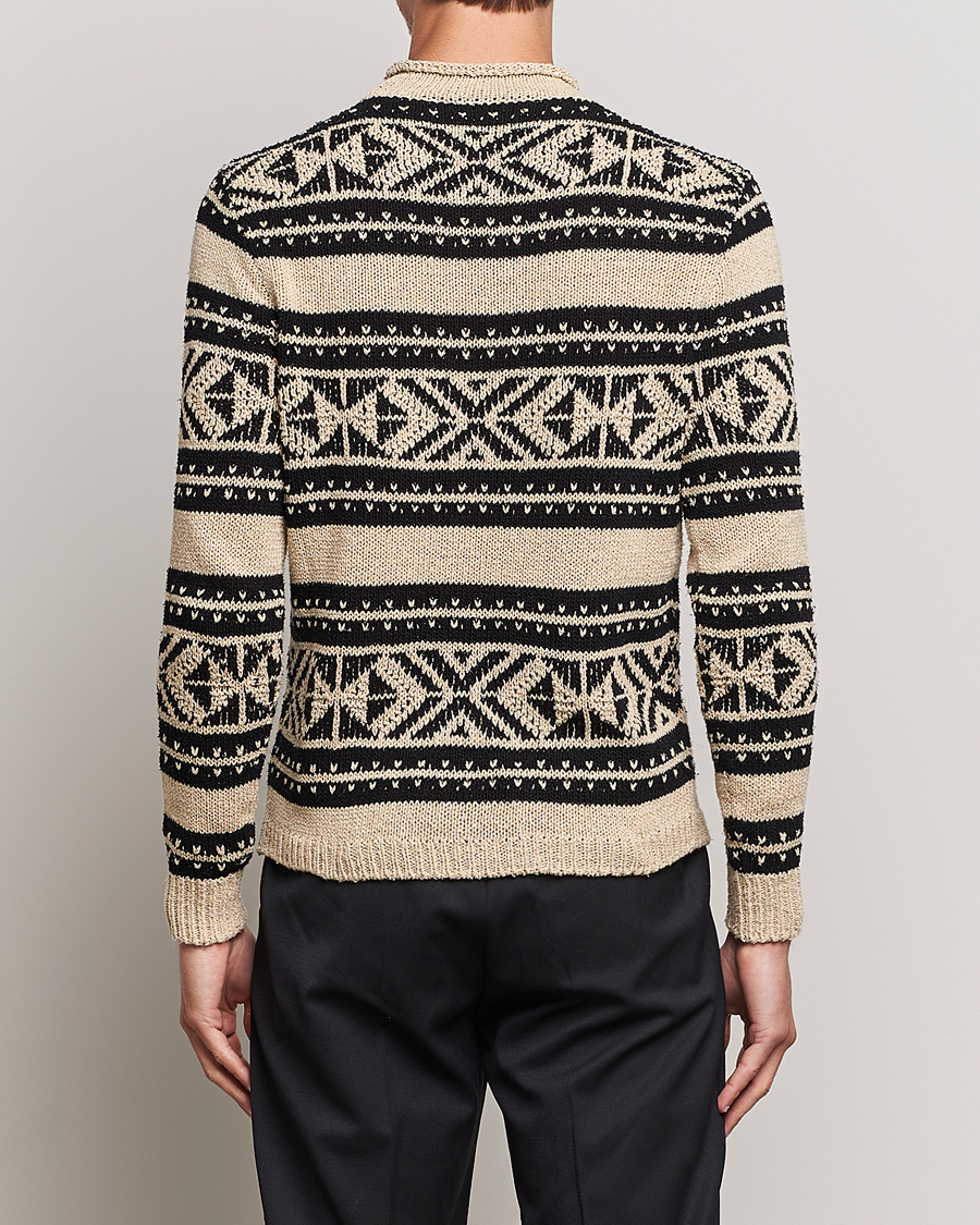 Mies | Puserot | Ralph Lauren Purple Label | Geo Pattern Sweater Cream