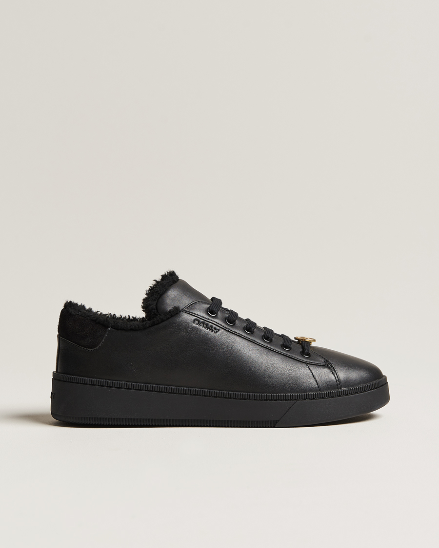 Mies |  | Bally | Ryver Leather Shearling Sneaker Black