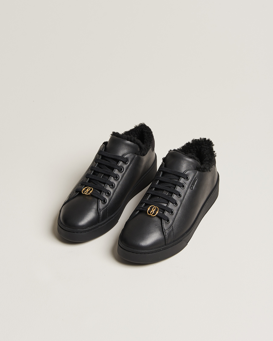 Mies | Bally Ryver Leather Shearling Sneaker Black | Bally | Ryver Leather Shearling Sneaker Black