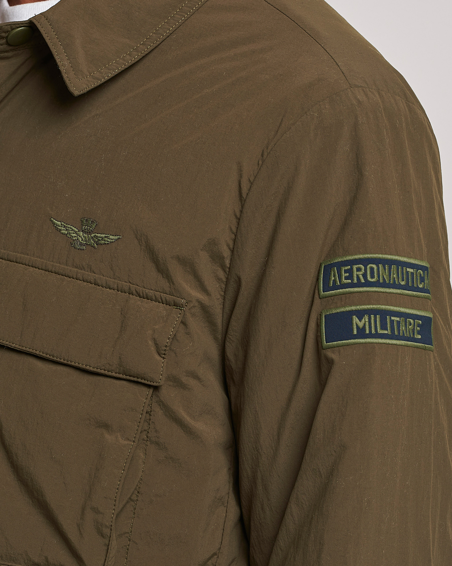 Mies | Takit | Aeronautica Militare | Light Padded Pocket Shirt Jacket Off Green
