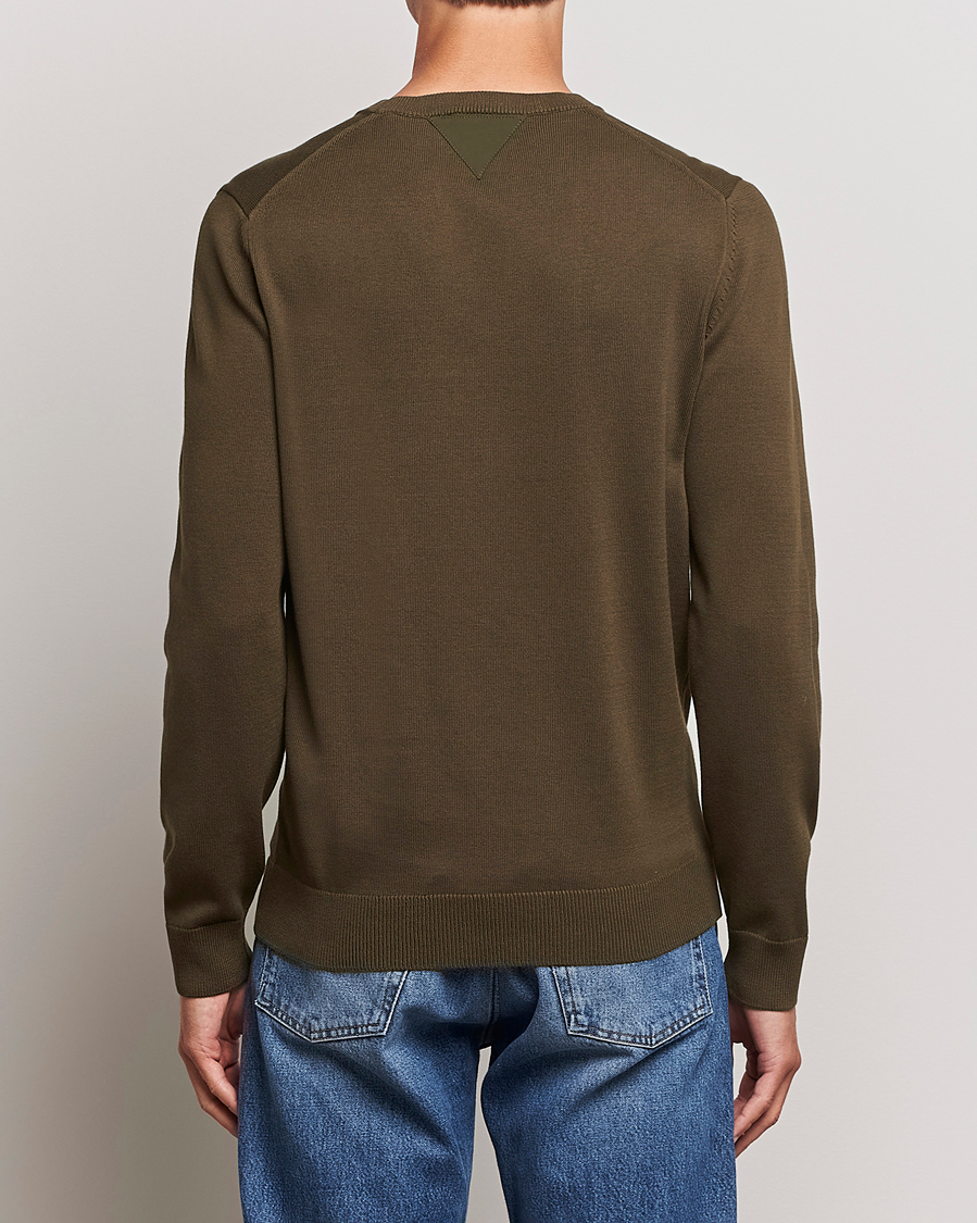 Mies | Puserot | Aeronautica Militare | Cotton Knitted Crew Neck Off Green