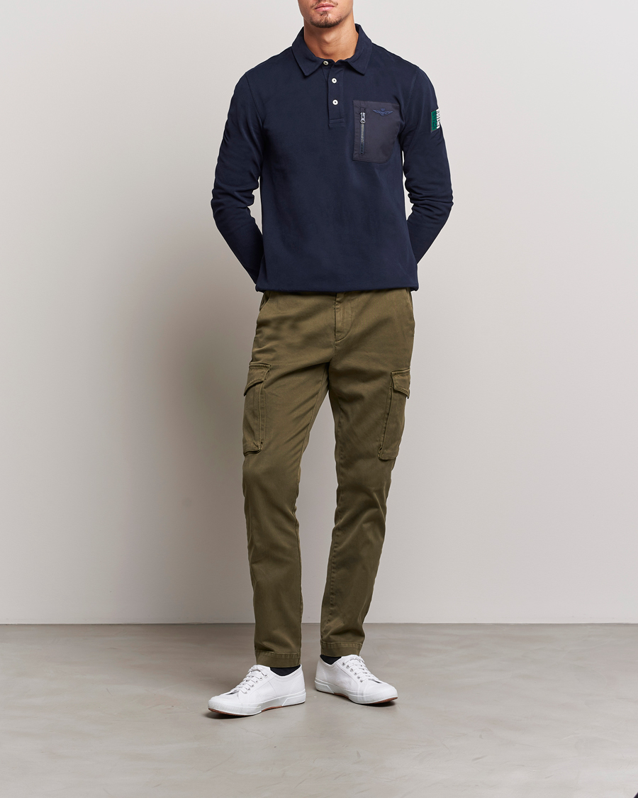 Mies | Housut | Aeronautica Militare | Cotton Cargo Pants Off Green