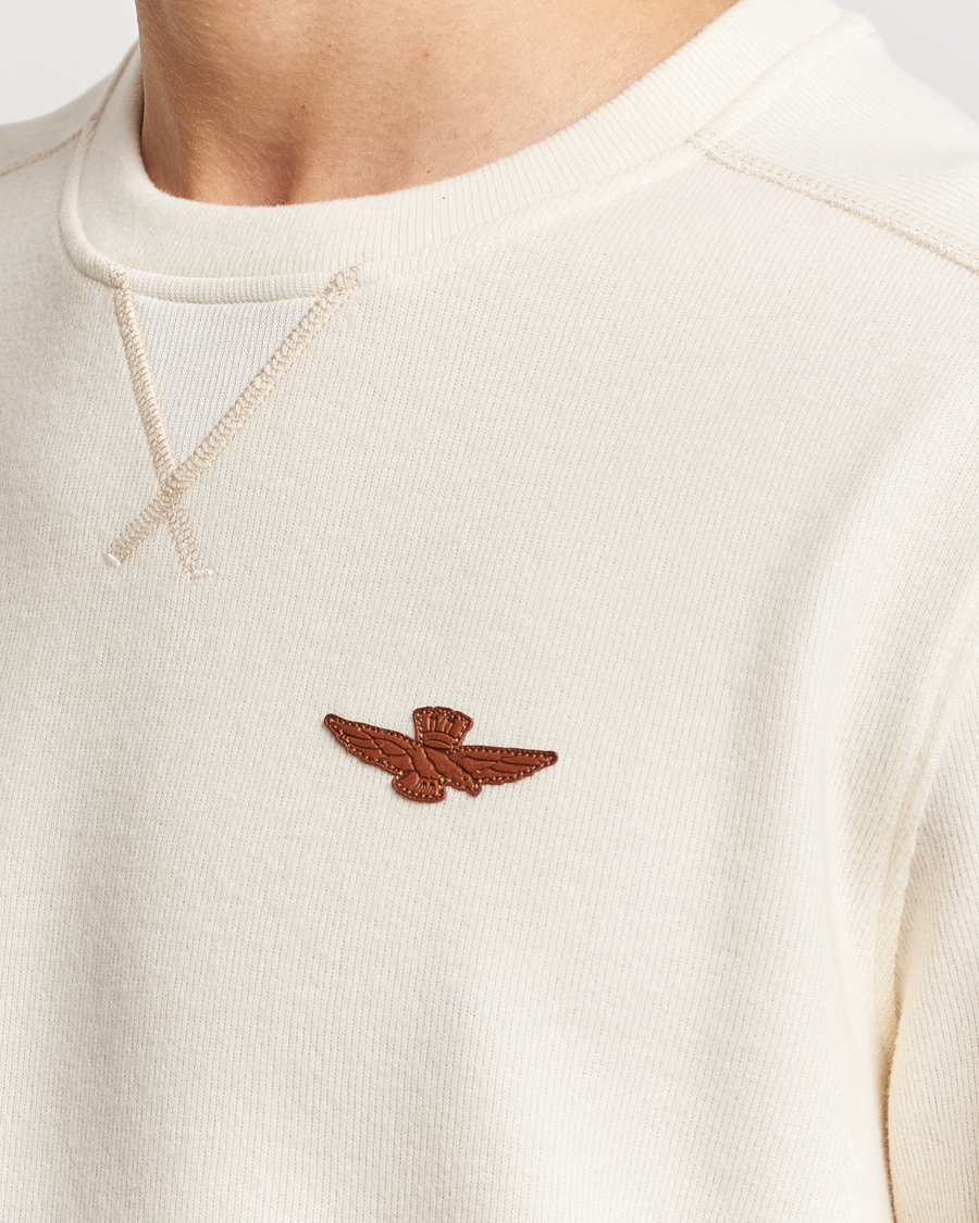 Mies | Puserot | Aeronautica Militare | Felpa Cotton Sweatshirt Cream White