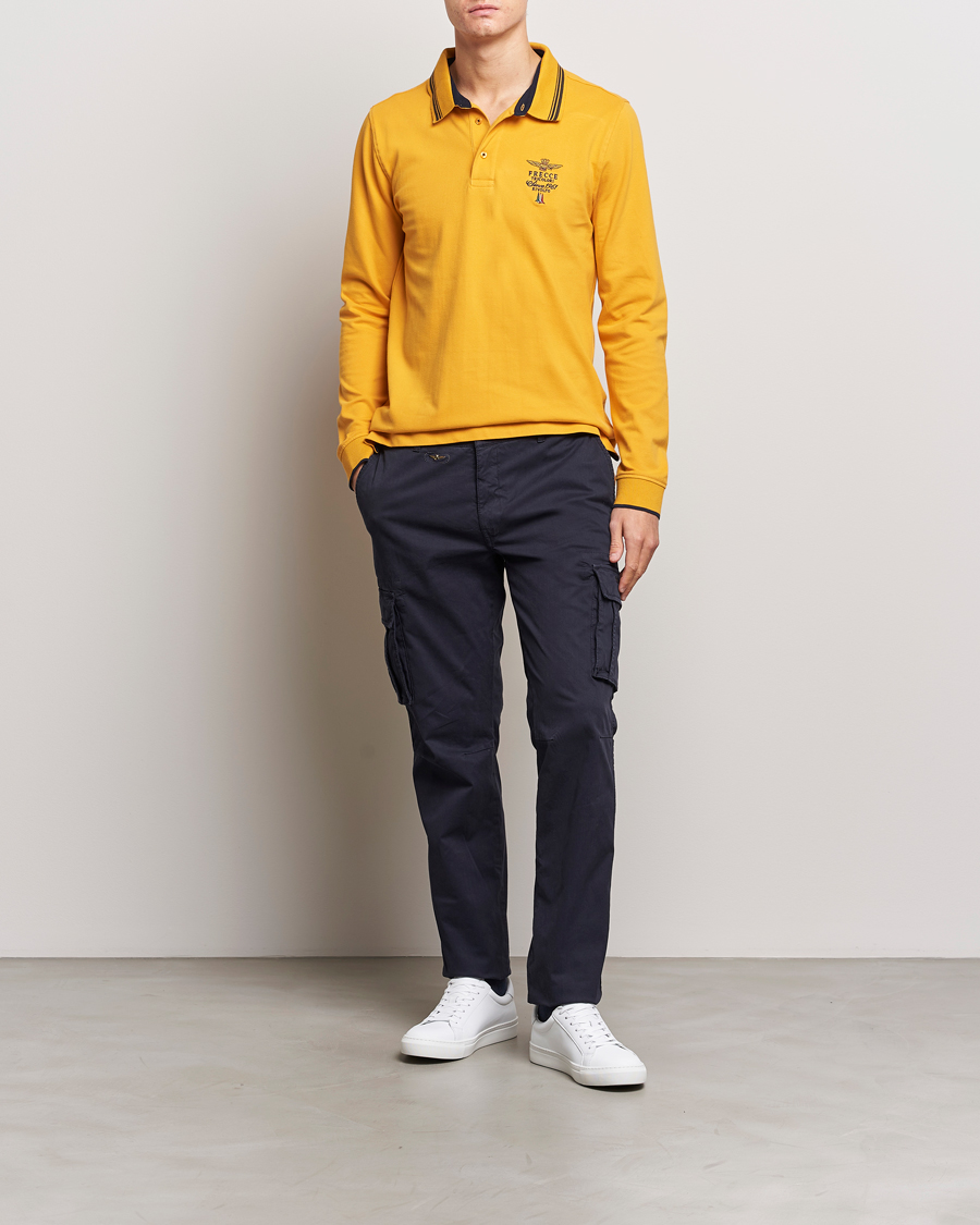 Mies | Puserot | Aeronautica Militare | Long Sleeve Polo Dark Yellow