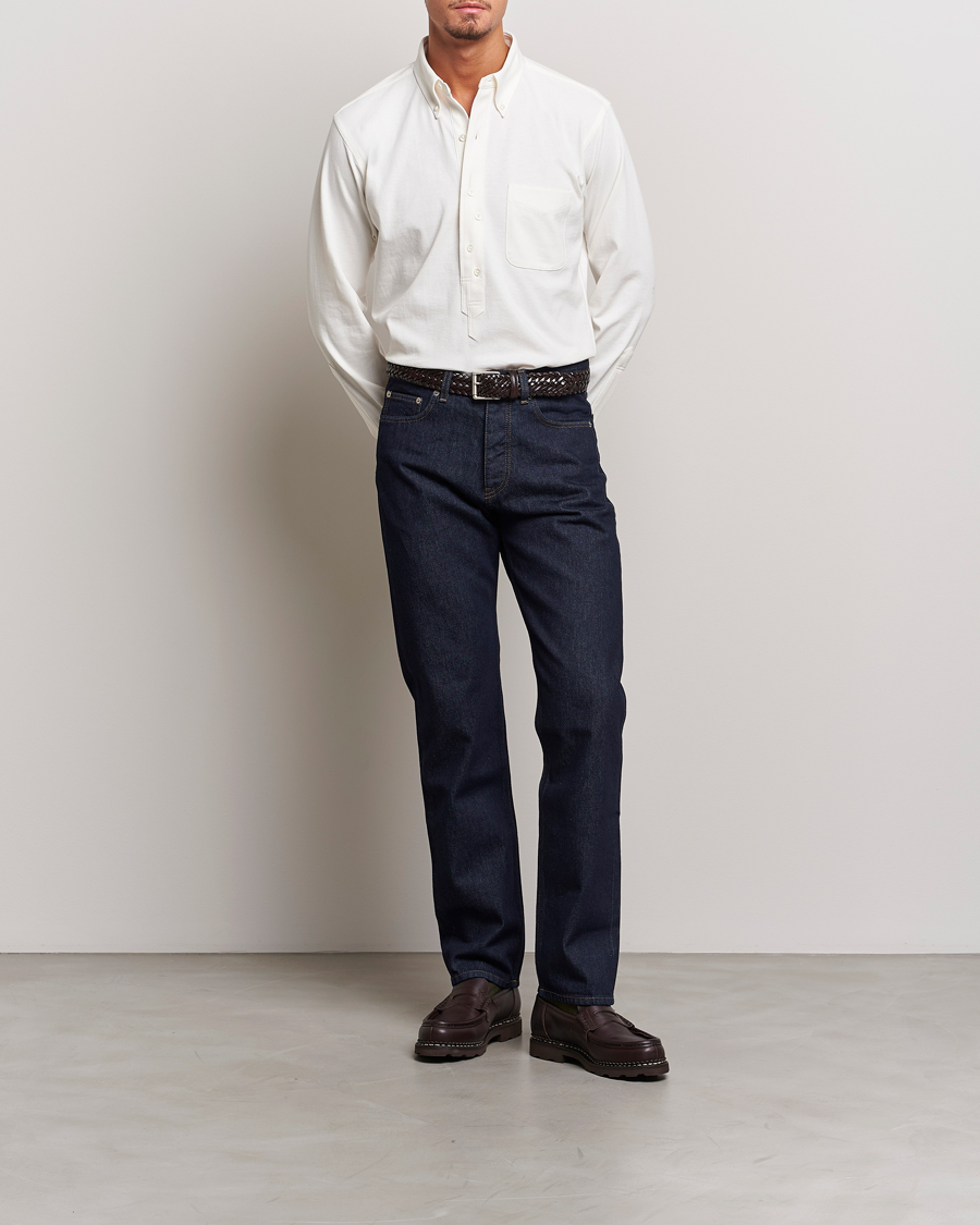 Mies | Kauluspaidat | Kamakura Shirts | Vintage Ivy Knit Popover Shirt Off White