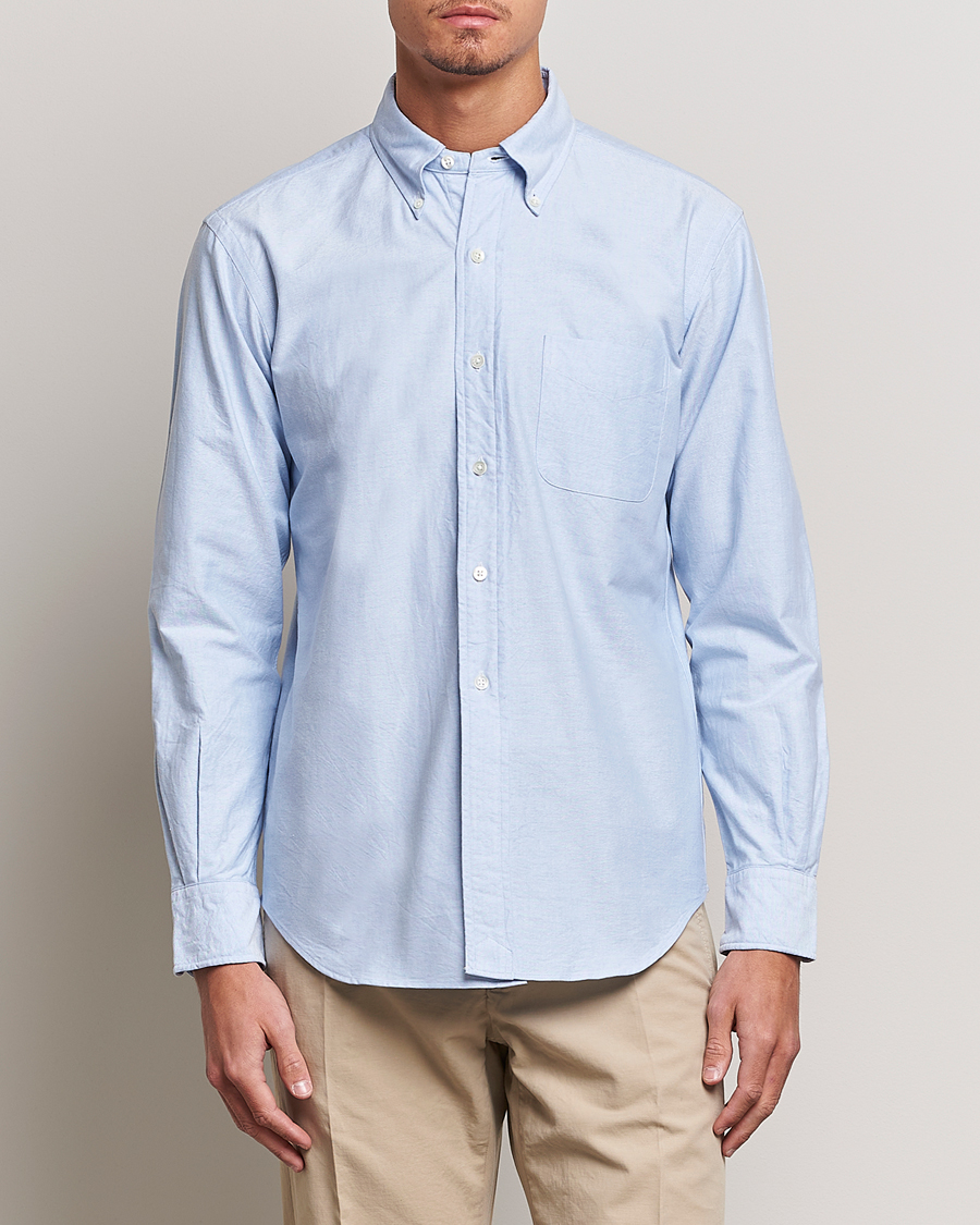 Mies | Vaatteet | Kamakura Shirts | Vintage Ivy Oxford Button Down Shirt Light Blue