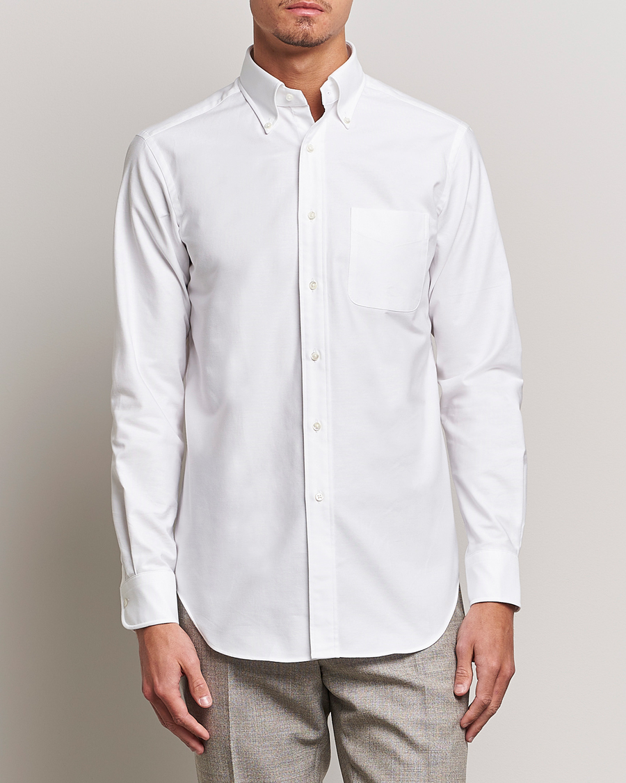 Mies | Osastot | Kamakura Shirts | Slim Fit Oxford BD Shirt White