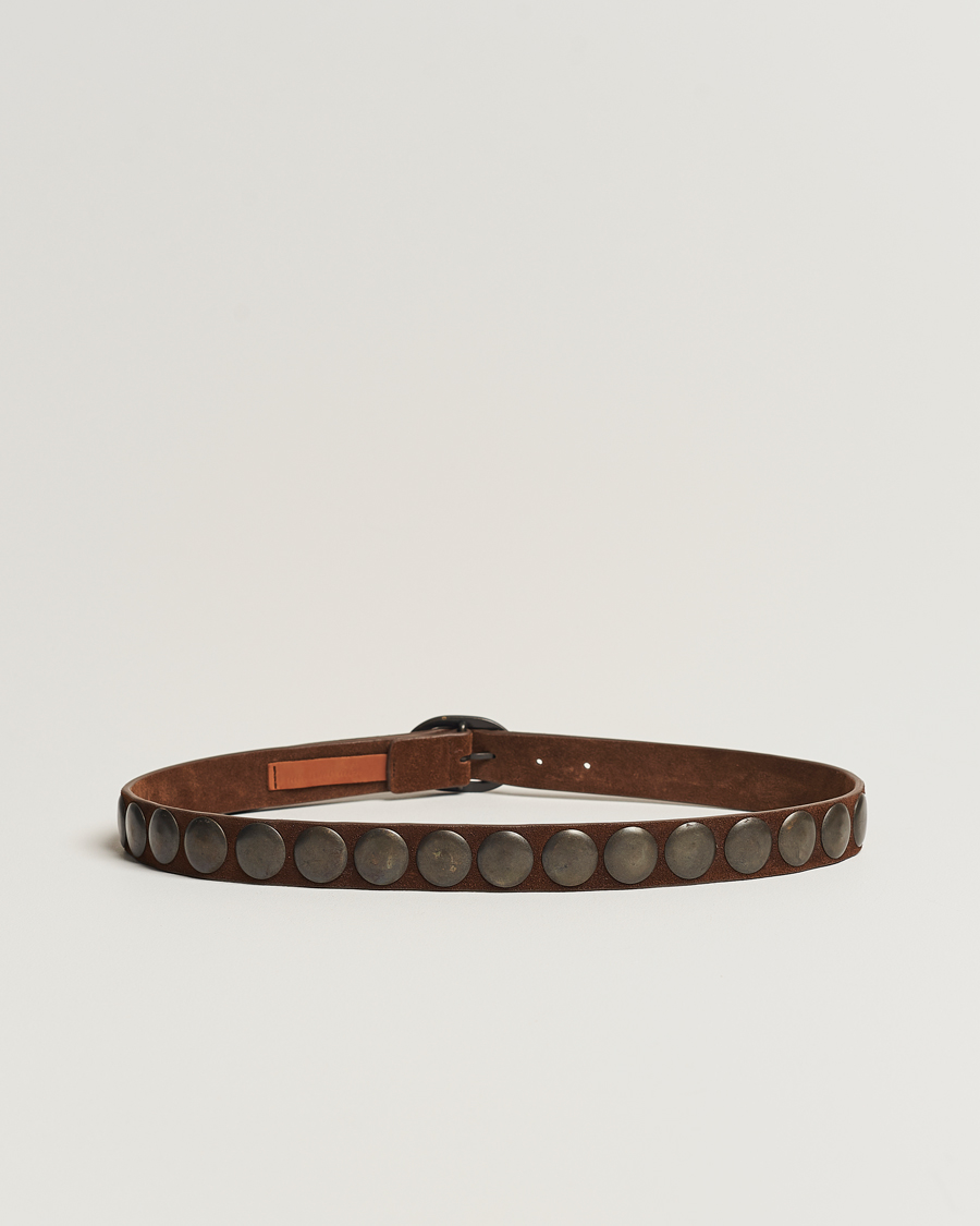 Mies | Massimo Alba Mik Studded Suede Belt Tobacco | Massimo Alba | Mik Studded Suede Belt Tobacco