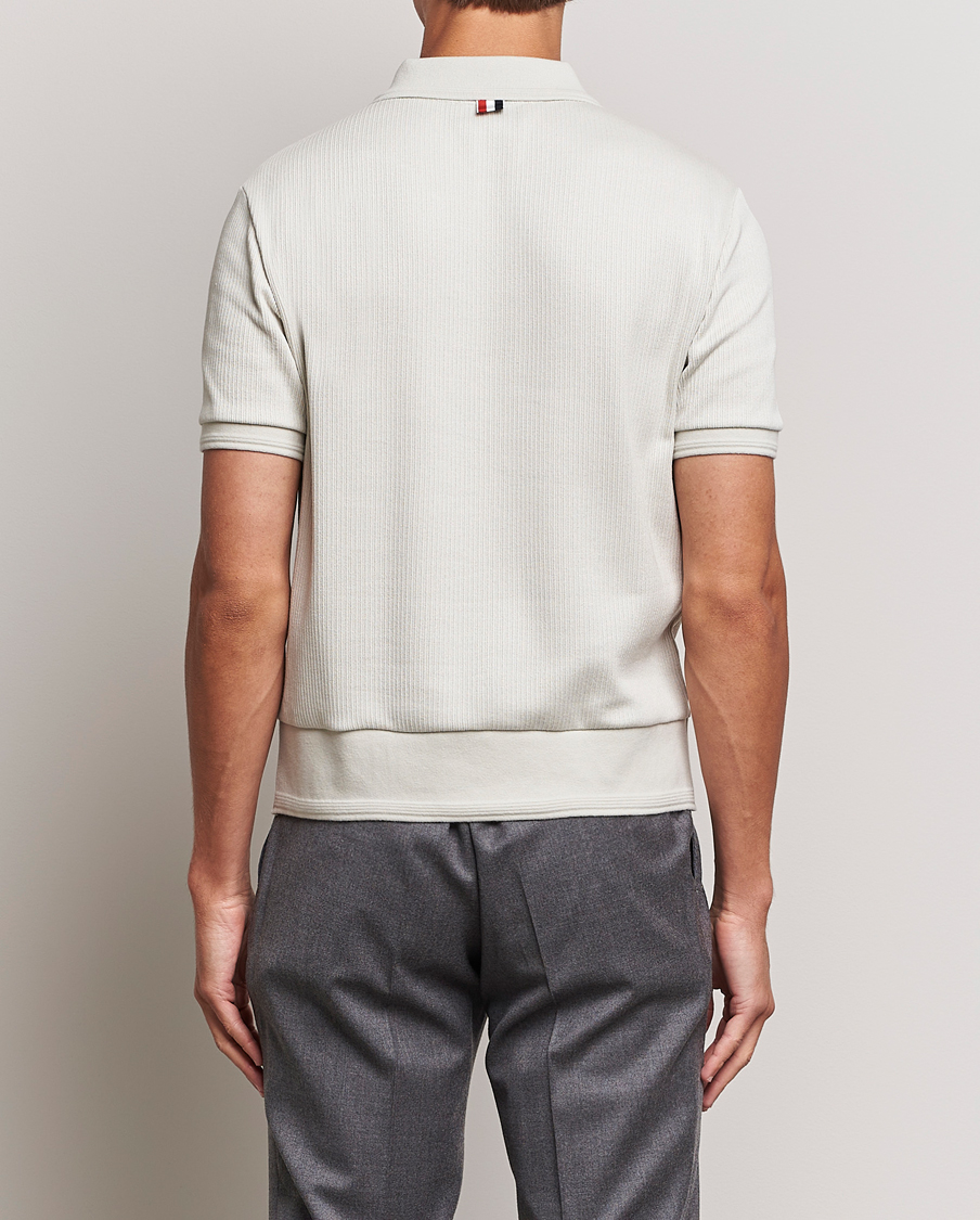 Mies | Pikeet | Thom Browne | Short Sleeve Knitted Polo Natural White