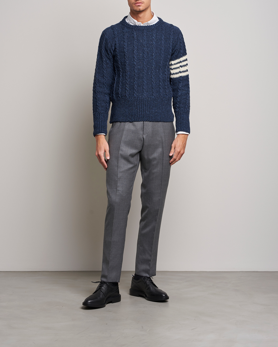 Mies | Puserot | Thom Browne | Donegal Cable Sweater Blue