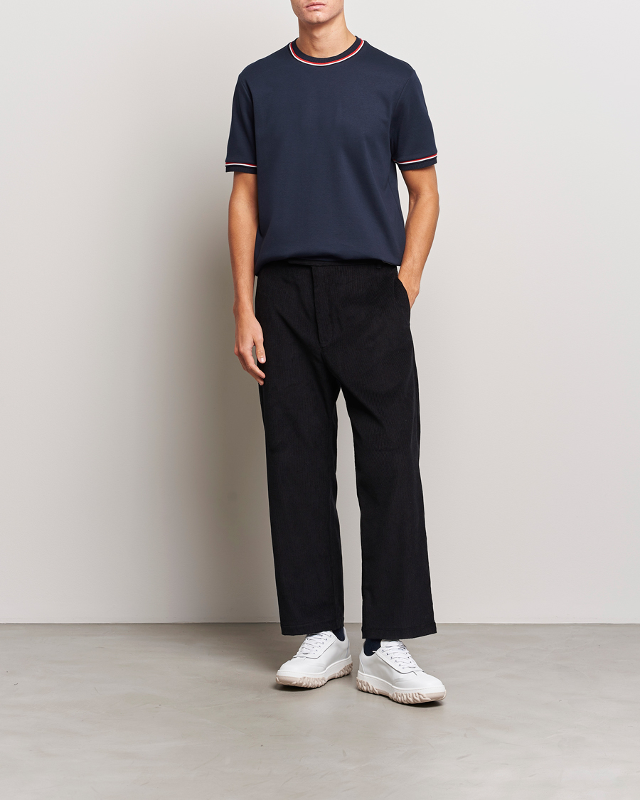 Mies | T-paidat | Thom Browne | RWB Stripe Short Sleeve T-Shirt Navy