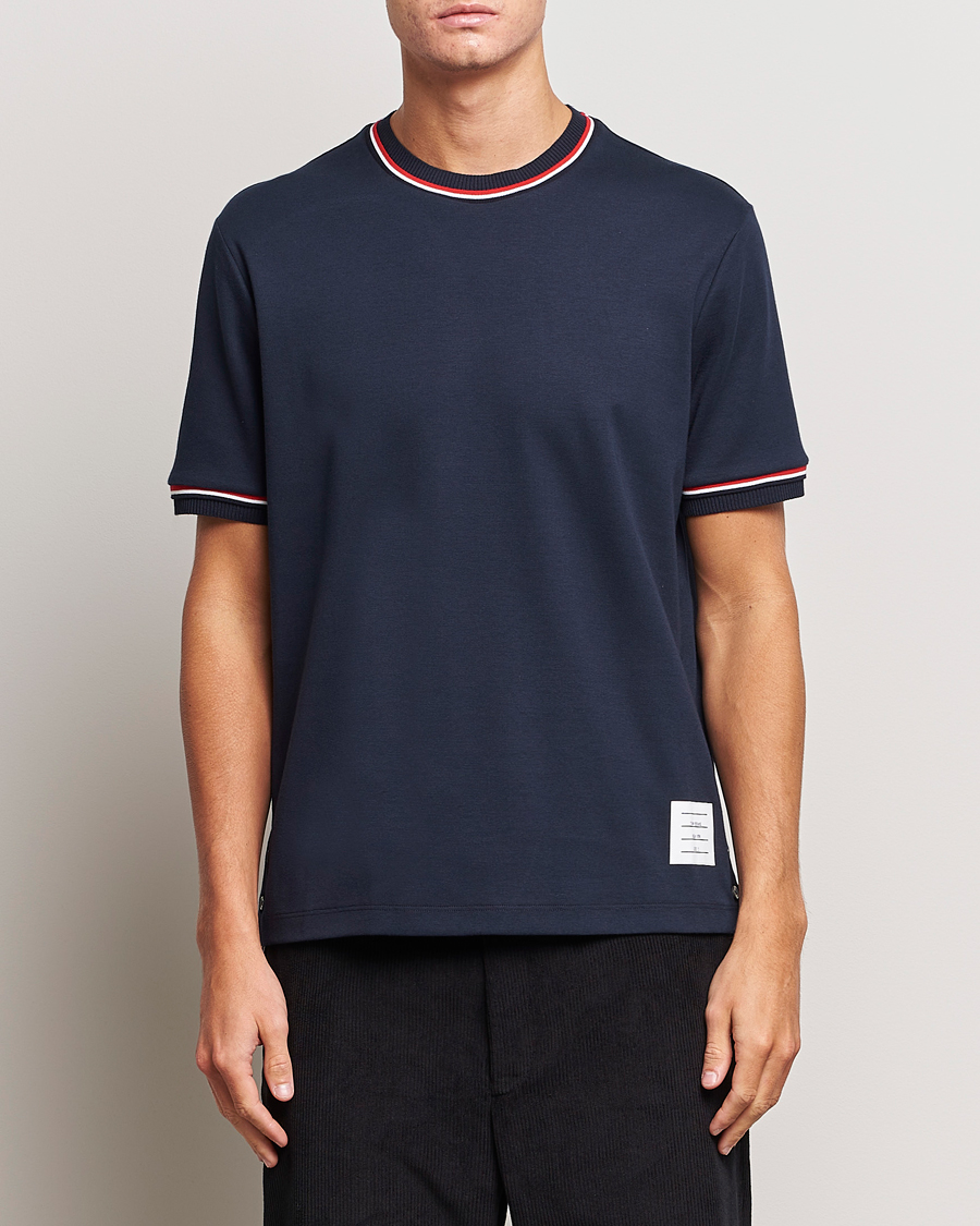 Mies | Thom Browne | Thom Browne | RWB Stripe Short Sleeve T-Shirt Navy