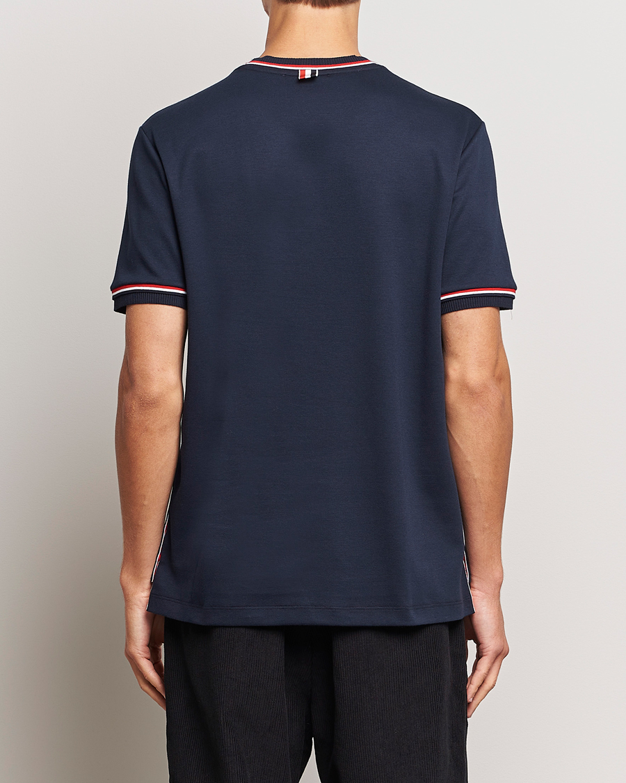 Mies | T-paidat | Thom Browne | RWB Stripe Short Sleeve T-Shirt Navy