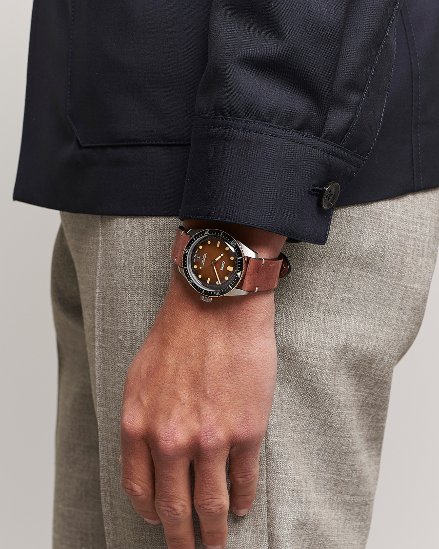 Mies | Oris Divers Sixty-Five 40mm Leather Bracelet Brown | Oris | Divers Sixty-Five 40mm Leather Bracelet Brown