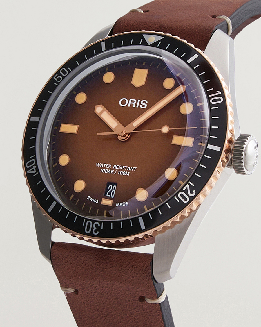 Mies | Oris Divers Sixty-Five 40mm Leather Bracelet Brown | Oris | Divers Sixty-Five 40mm Leather Bracelet Brown