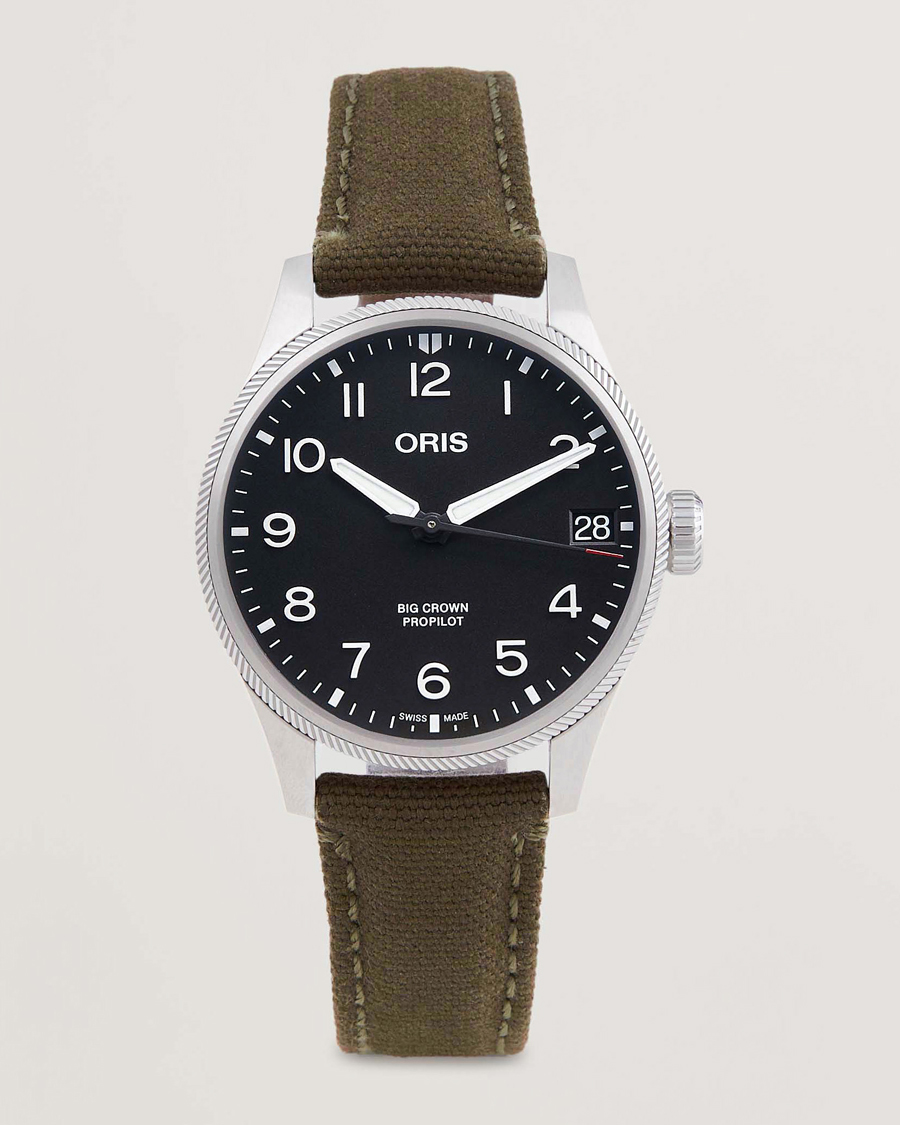 Mies | Oris Big Crown Propilot Date 41mm Leather Bracelet Black | Oris | Big Crown Propilot Date 41mm Leather Bracelet Black