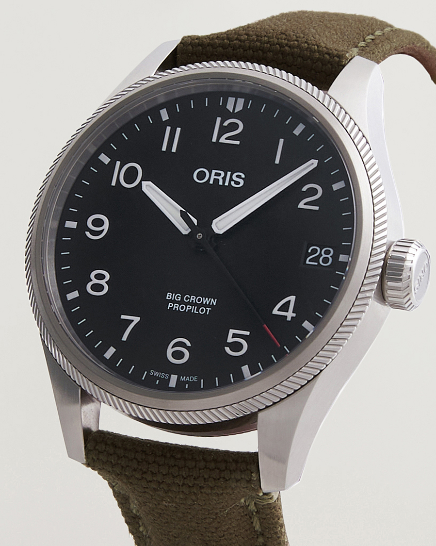 Mies | Oris Big Crown Propilot Date 41mm Leather Bracelet Black | Oris | Big Crown Propilot Date 41mm Leather Bracelet Black