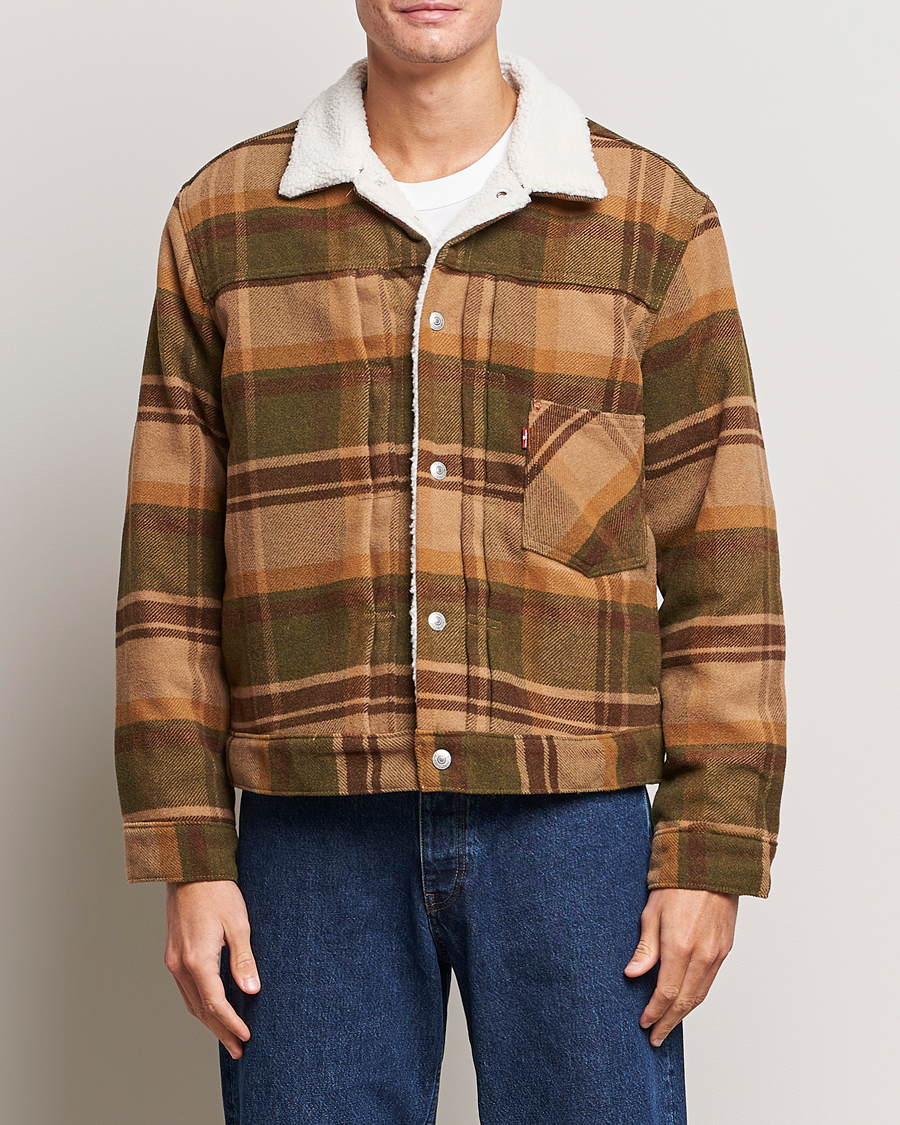Mies | Takit | Levi's | Type I Checked Sherpa Trucker Winter Moss