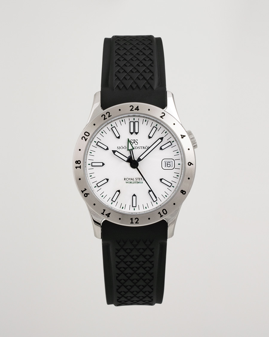 Mies | Sjöö Sandström Pre-Owned Royal Steel Worldtimer 36mm SS-1836-WT | Sjöö Sandström Pre-Owned | Royal Steel Worldtimer 36mm SS-1836-WT