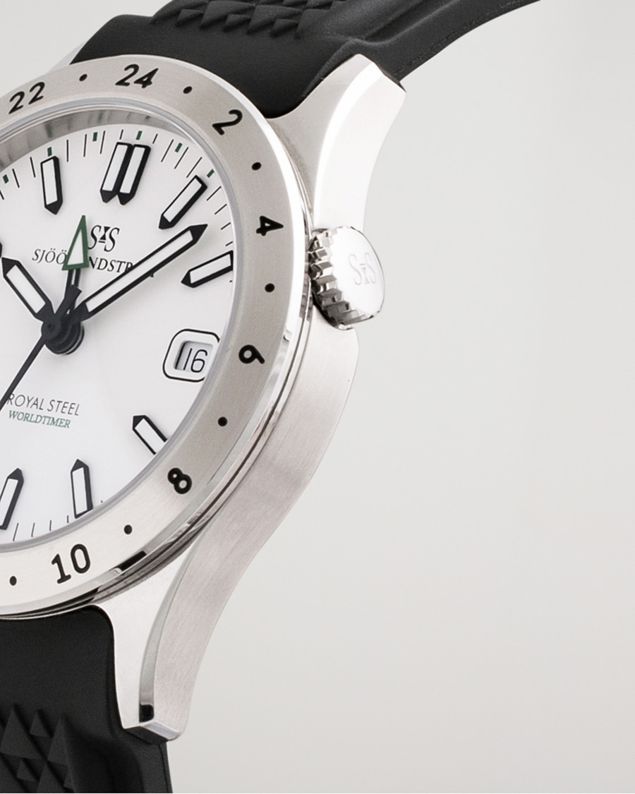 Mies | Sjöö Sandström Pre-Owned Royal Steel Worldtimer 36mm SS-1836-WT | Sjöö Sandström Pre-Owned | Royal Steel Worldtimer 36mm SS-1836-WT