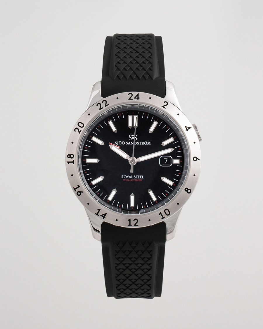 Mies | Sjöö Sandström Pre-Owned Royal Steel Worldtimer 41mm SS-1841-WT | Sjöö Sandström Pre-Owned | Royal Steel Worldtimer 41mm SS-1841-WT
