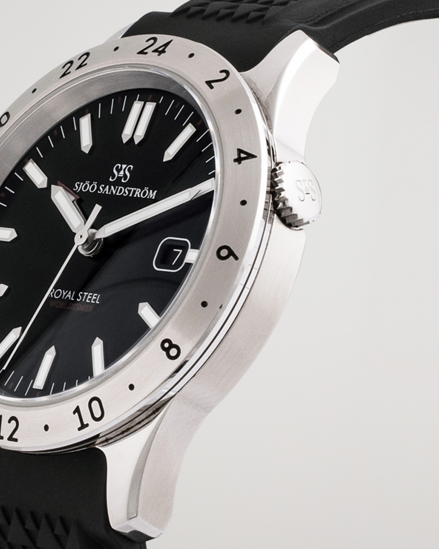 Mies | Sjöö Sandström Pre-Owned Royal Steel Worldtimer 41mm SS-1841-WT | Sjöö Sandström Pre-Owned | Royal Steel Worldtimer 41mm SS-1841-WT