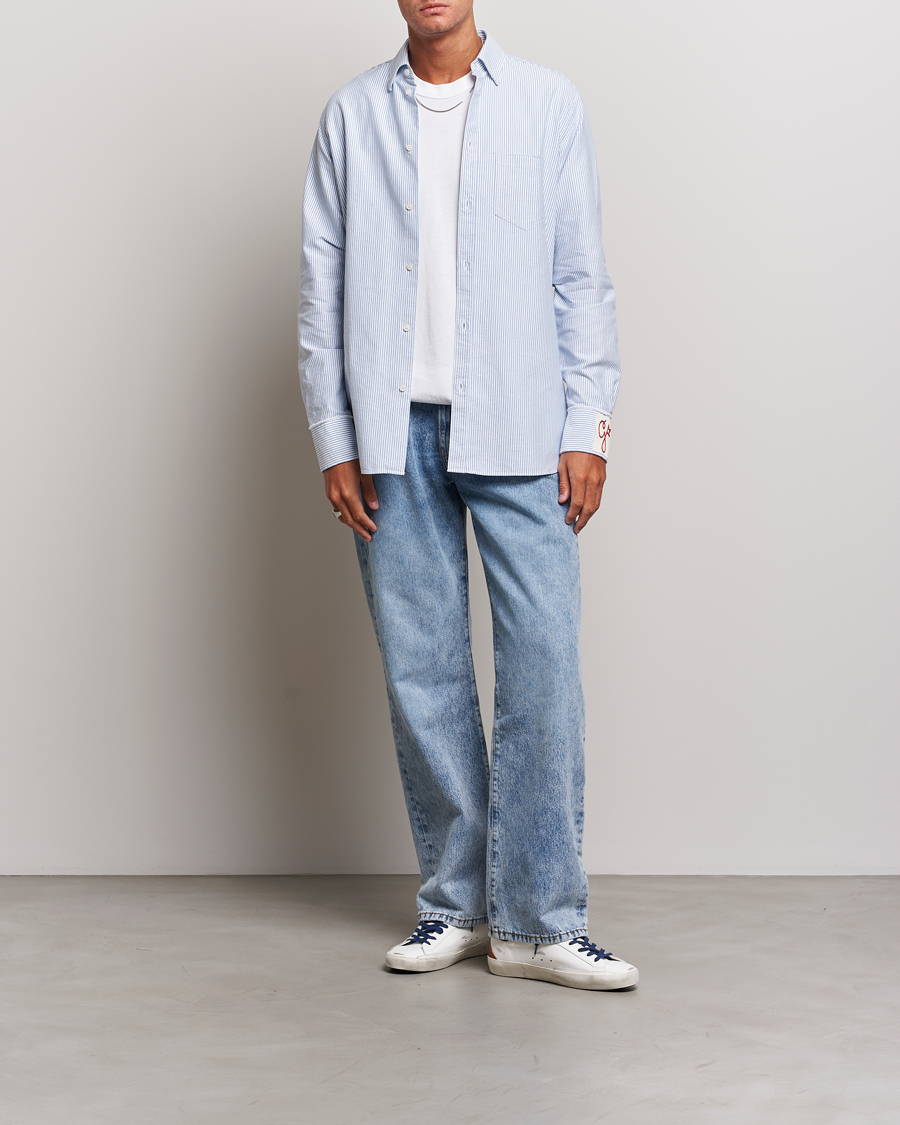 Mies | Kauluspaidat | Golden Goose | Deluxe Brand Regular Fit Striped Oxford Shirt Light Blue