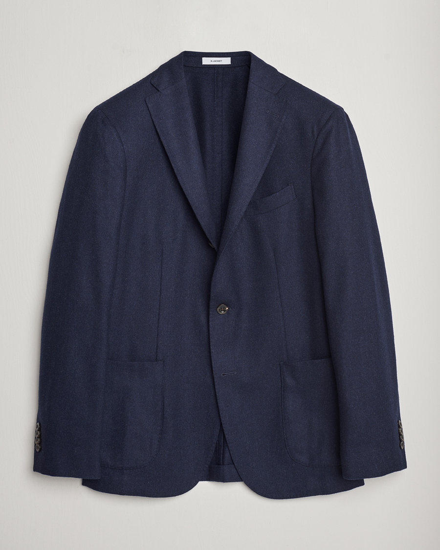 Mies | Boglioli | Boglioli | K Jacket Washed Flannel Blazer Navy