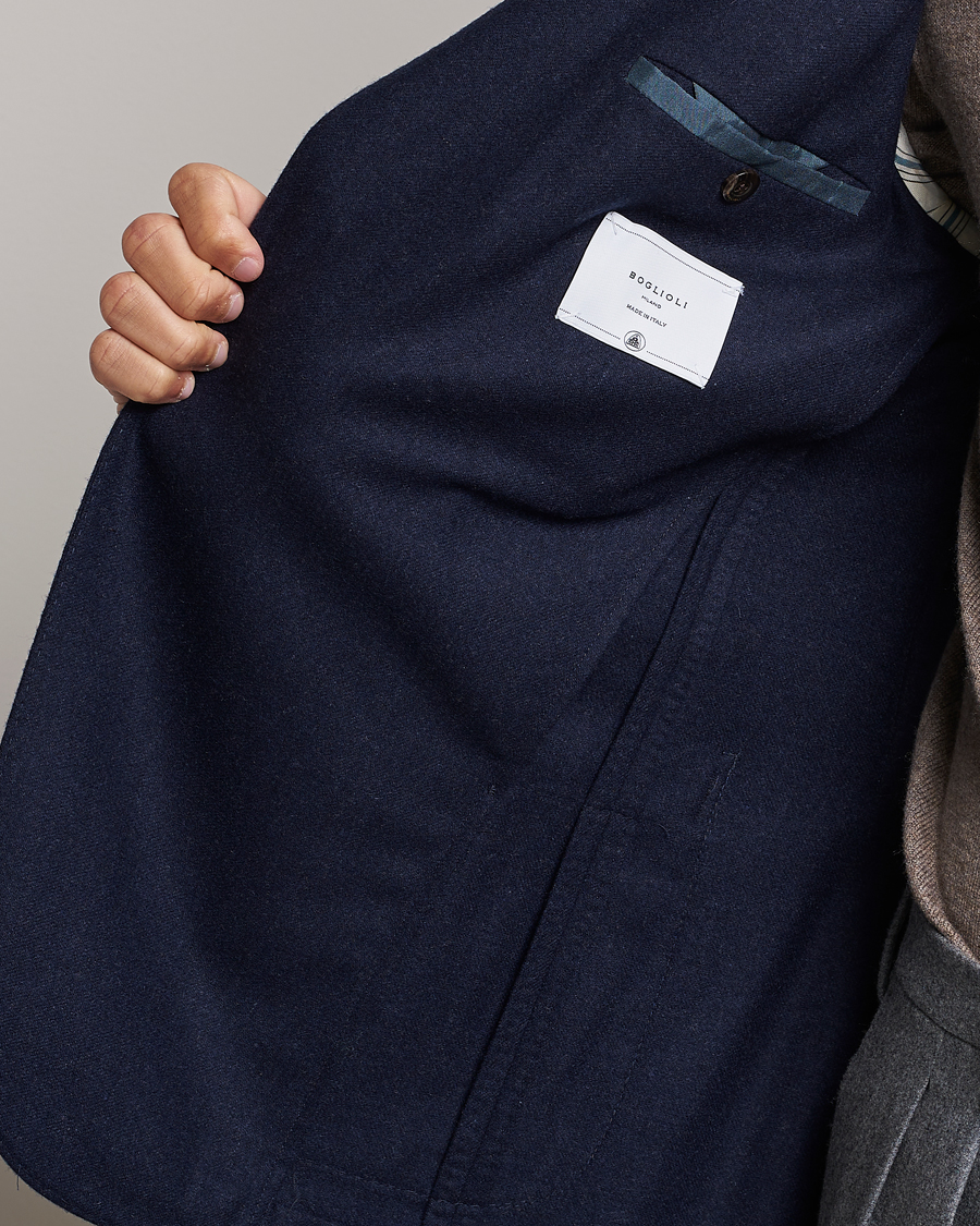 Mies | Pikkutakit | Boglioli | K Jacket Washed Flannel Blazer Navy