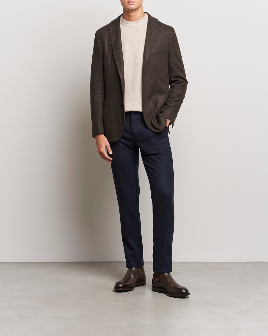 Mies | Pikkutakit | Boglioli | K Jacket Wool Herringbone Blazer Dark Brown