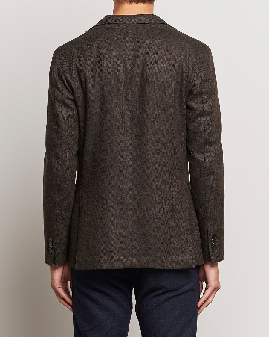 Mies | Pikkutakit | Boglioli | K Jacket Wool Herringbone Blazer Dark Brown