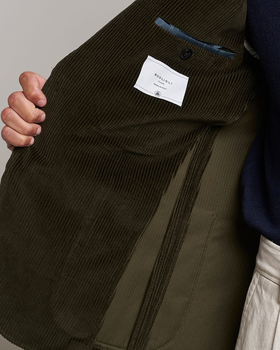 Mies | Pikkutakit | Boglioli | K Jacket Corduroy Blazer Dark Green