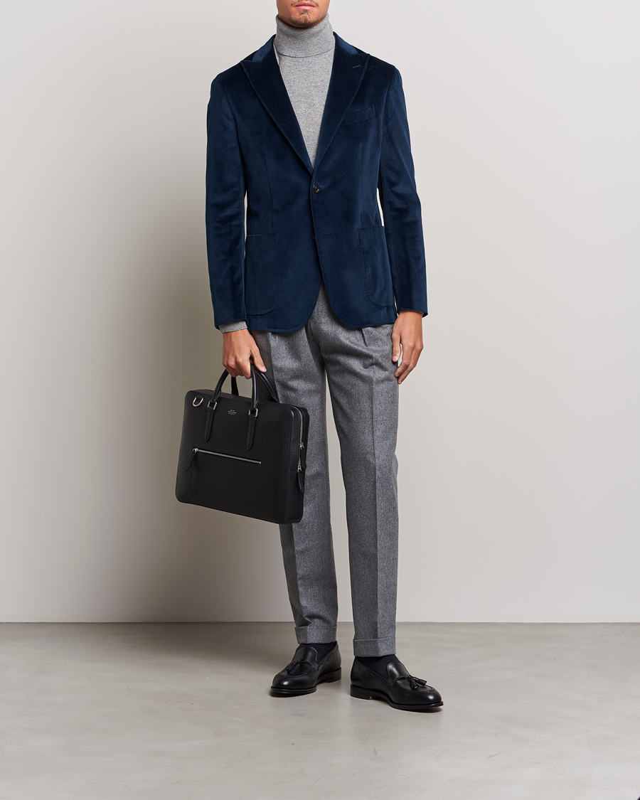 Mies | Pikkutakit | Boglioli | K Jacket Peak Lapel Velvet Blazer Navy