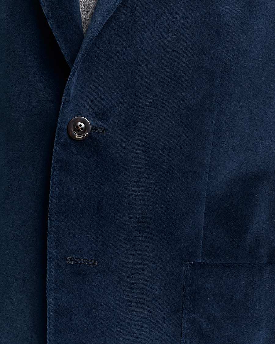 Mies | Pikkutakit | Boglioli | K Jacket Peak Lapel Velvet Blazer Navy