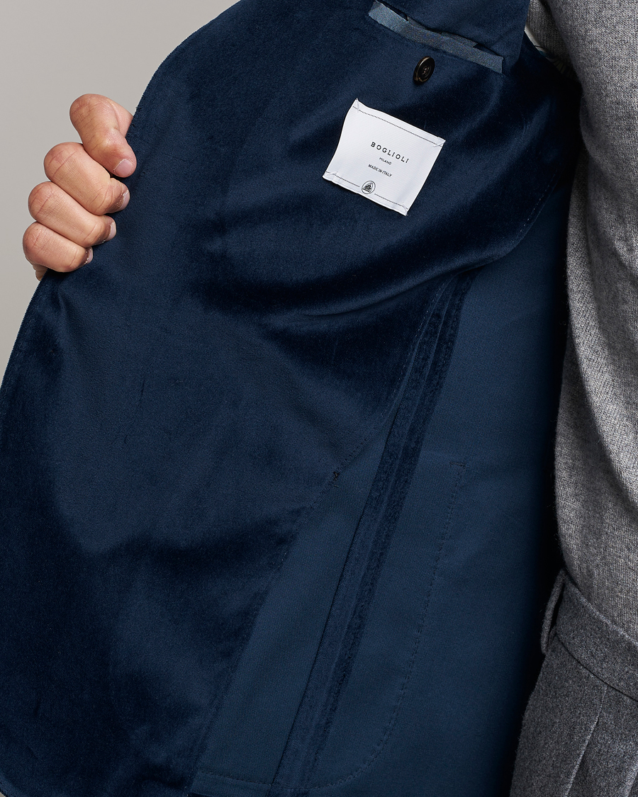 Mies | Pikkutakit | Boglioli | K Jacket Peak Lapel Velvet Blazer Navy