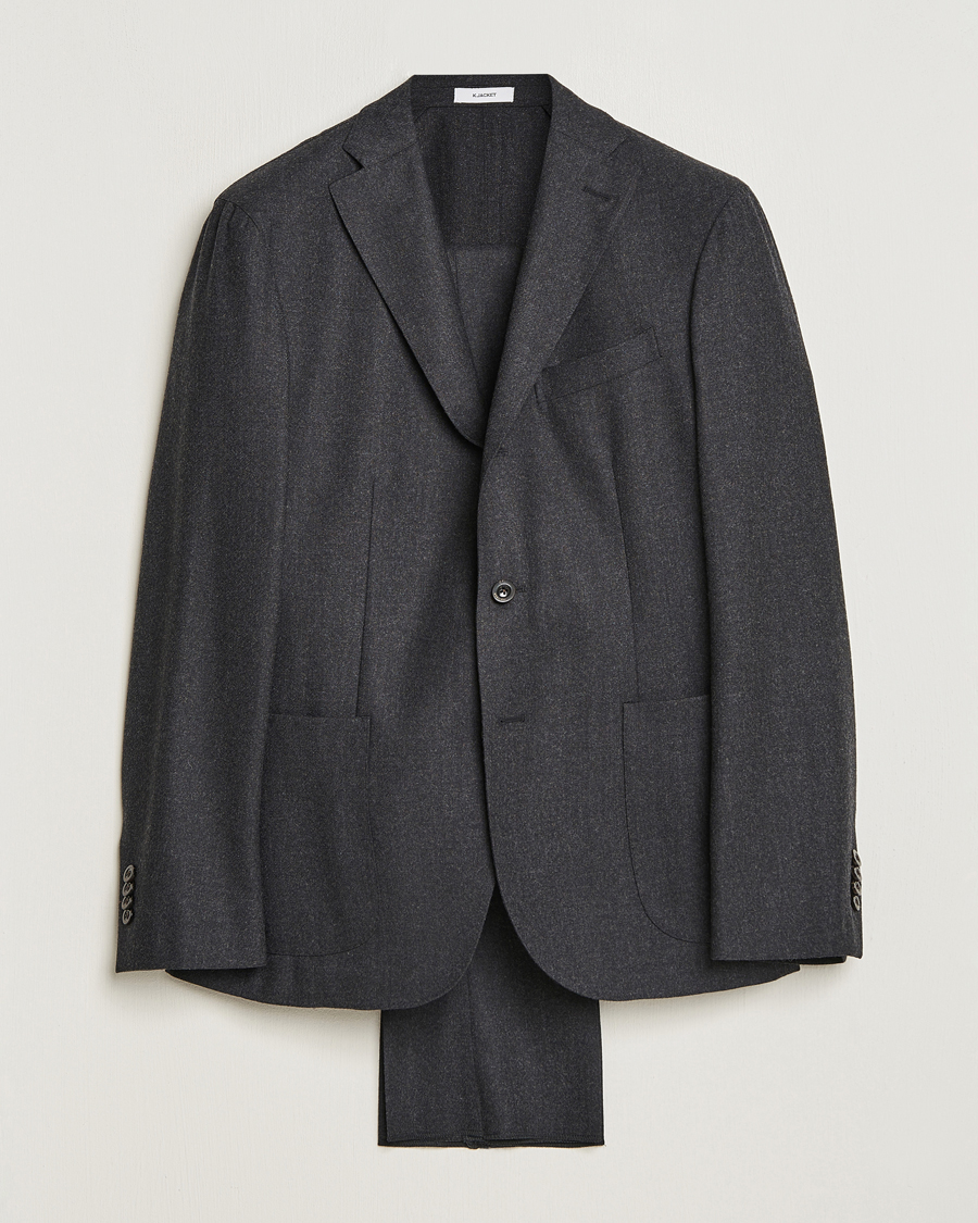 Mies | Boglioli | Boglioli | K Jacket Light Flannel Suit Dark Grey