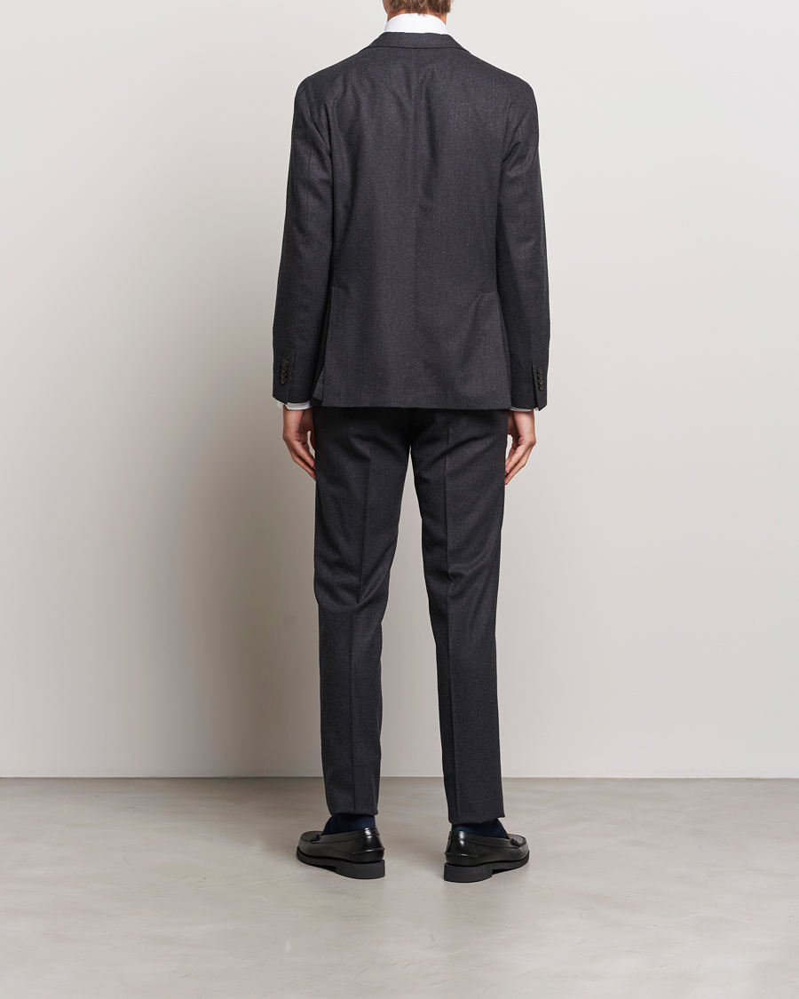 Mies | Puvut | Boglioli | K Jacket Light Flannel Suit Dark Grey