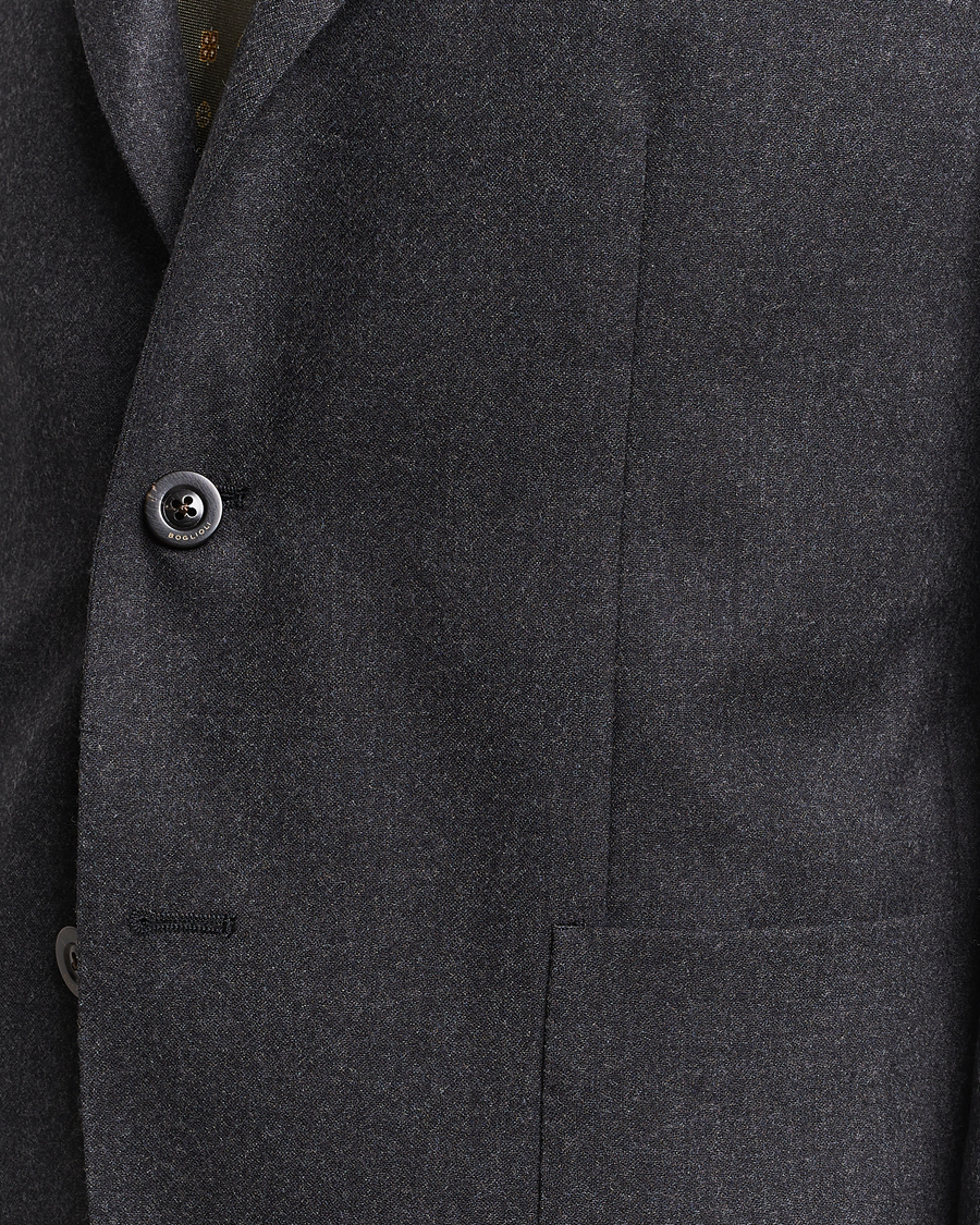 Mies | Puvut | Boglioli | K Jacket Light Flannel Suit Dark Grey