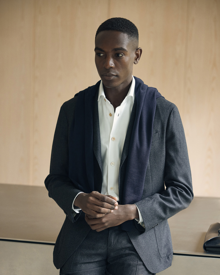 Mies | Puvut | Boglioli | K Jacket Light Flannel Suit Dark Grey