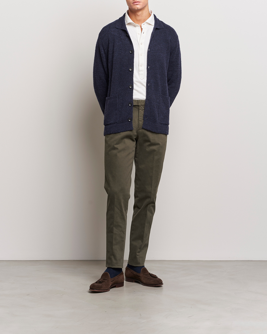 Mies | Housut | Boglioli | Cotton Twill Trousers Brown