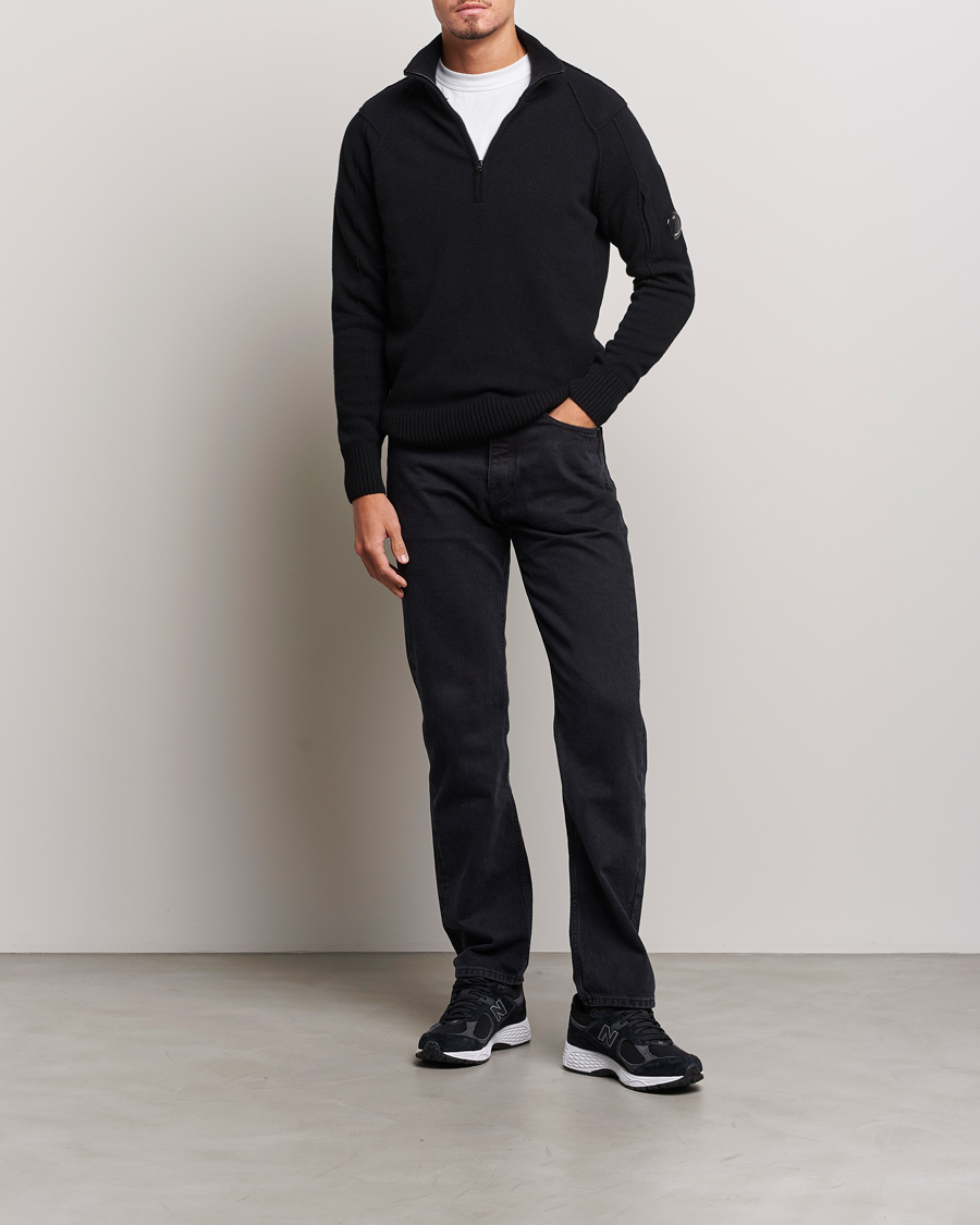 Mies | Puserot | C.P. Company | Lambswool Lens Half Zip Black